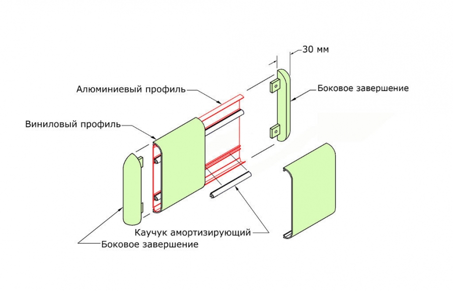 Отбойник для стен прямой WG-200